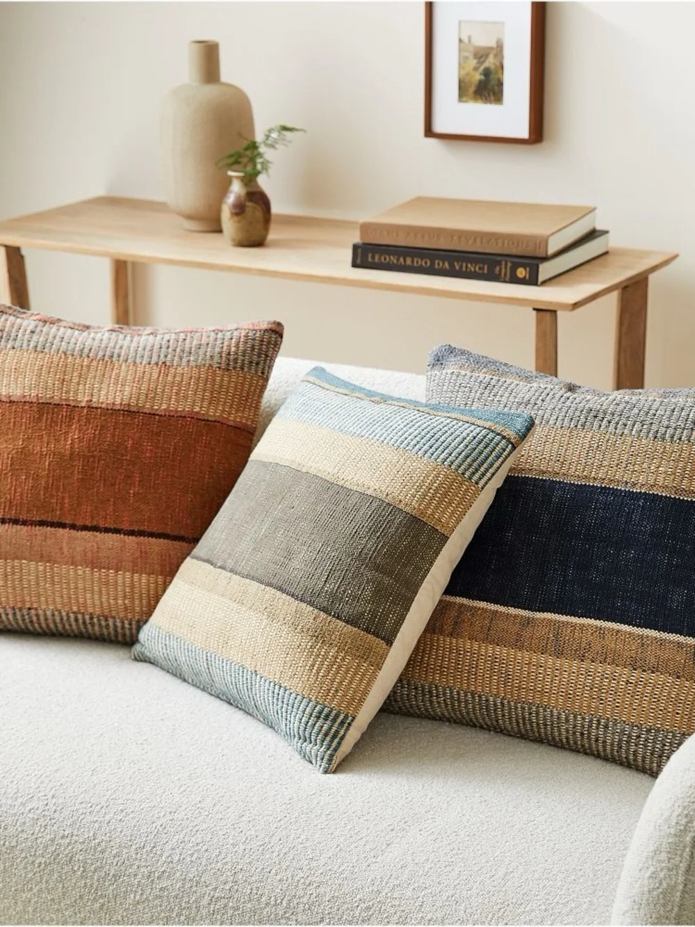 West Elm Handwoven Bold Center Mixed Stripe Pillow Cover 20” x 20”